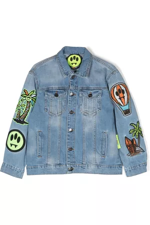 BARROW Embroidered patch denim jacket