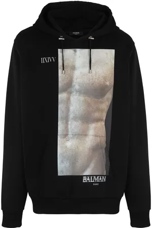 Balmain Graphic-print cotton hoodie