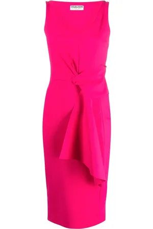 CHIARA BONI Gathered-detail sleeveless midi dress