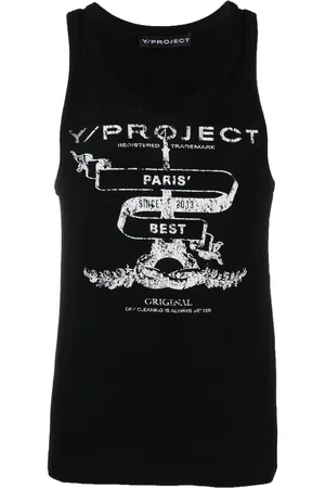 Y / PROJECT Men Tank Tops - Logo-print cotton tank top