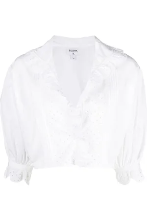 Filippa K Cropped embroidered blouse