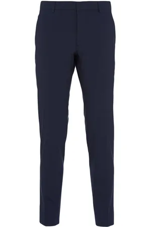 Prada Men Formal Pants - Rear logo-patch tailored trousers