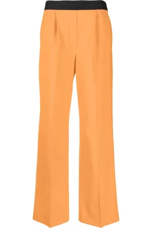 Msgm Logo-waistband wide-leg trousers