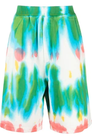 Dsquared2 Tie dye-print cotton track shorts