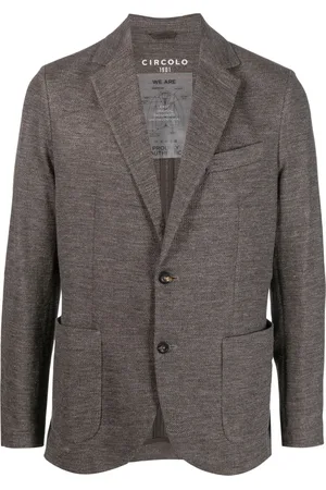Circolo Men Blazers - Piqué weave linen-blend blazer