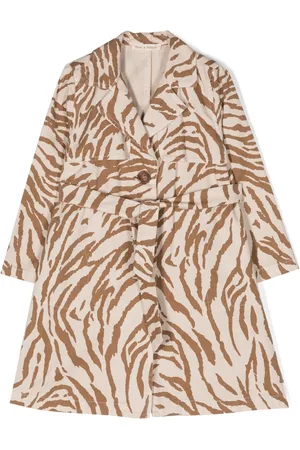 Zhoe & Tobiah Girls Trench Coats - Zebra-print cotton coat