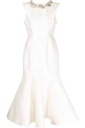 RACHEL GILBERT Crystal-embellished flared midi dress