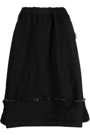 Comme des Garçons Frayed-detailing full midi skirt