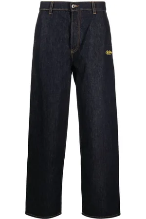 OFF-WHITE Logo-embroidery wide-leg jeans