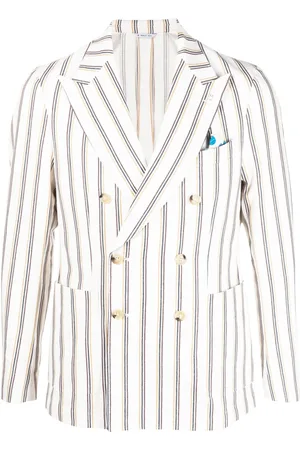 Manuel Ritz Men Blazers - Stripe-pattern double-breasted blazer