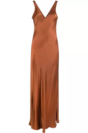 Voz V-neck silk long dress
