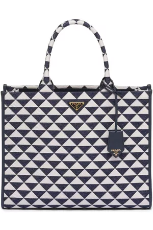 Prada Large Symbole embroidered tote bag