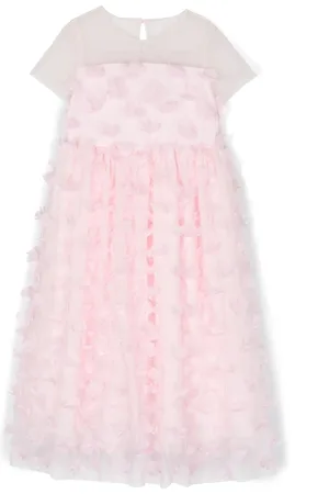 Simonetta Floral appliqué maxi dress