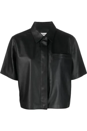 YVES SALOMON Short-sleeve leather shirt