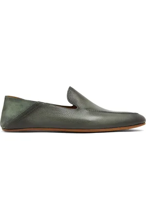Magnanni Men Slippers - Almond-toe leather slippers