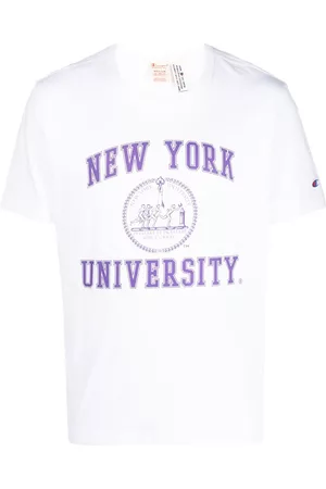 Champion Men Short Sleeve - Logo-patch graphic-print cotton T-shirt
