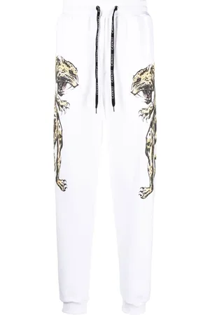 Roberto Cavalli Men Pants - Jaguar print cotton track pants