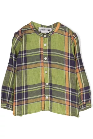 BONPOINT Plaid linen tunic shirt