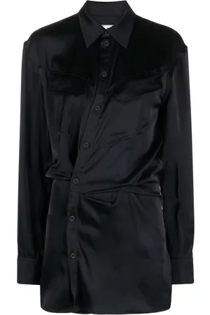 OFF-WHITE Ruched asymmetric shirt dress
