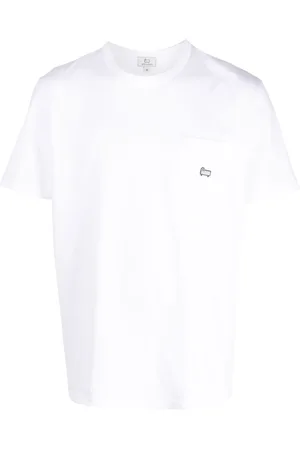 Woolrich Men Short Sleeve - Logo-embroidered cotton T-shirt