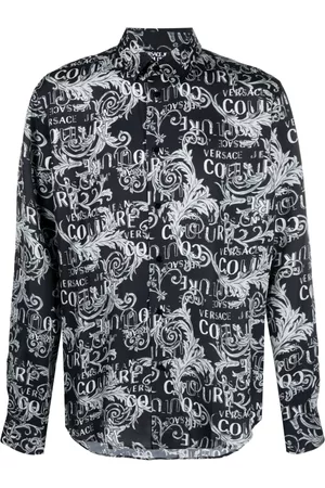 VERSACE All-over baroque logo-print shirt