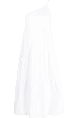 Patrizia Pepe One-shoulder cotton poplin dress