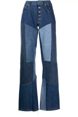 Marine Serre Moonogram wide-leg denim trousers