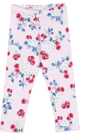 MONNALISA Cherry floral-print leggings