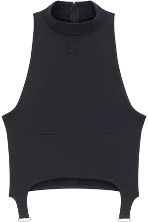 Courrèges Logo-patch sleeveless top