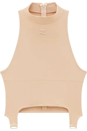 Courrèges Logo patch crop top