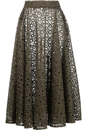 Atu Body Couture Pleat-detail eyelet-detail skirt