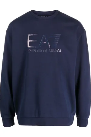 EA7 Men Sweatshirts - Logo-print cotton sweatshirt