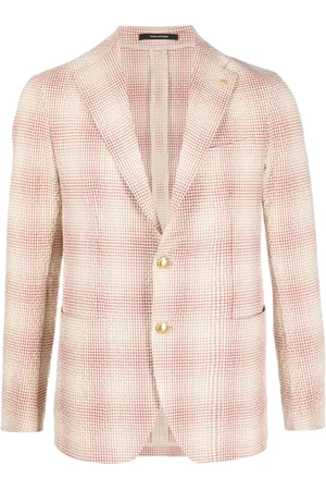 TAGLIATORE Check-pattern seersucker blazer