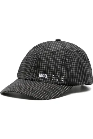 Alexander McQueen Logo-embroidered grid-pattern cap