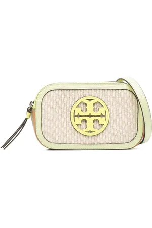 Tory Burch Mini Miller contrasting raffia crossbody bag