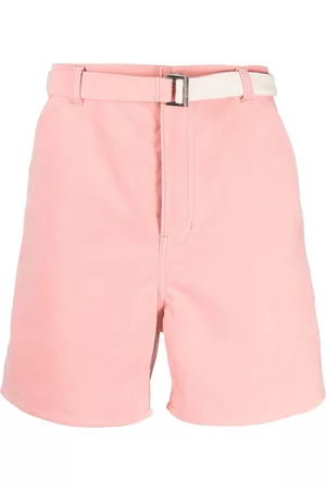 SACAI Belted thigh-length shorts