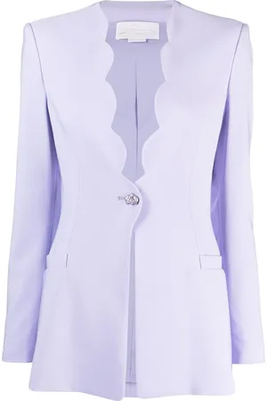 GENNY Scalloped-edge single-breasted blazer