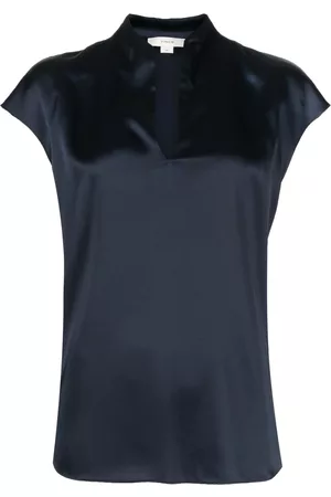 Vince Split-neck silk blouse
