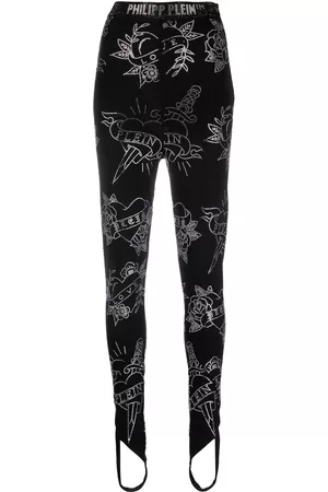 Philipp Plein Love-print stirrup leggings