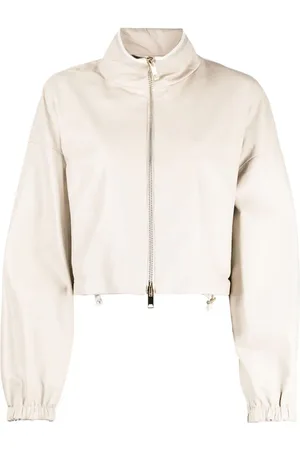 LORENA ANTONIAZZI Logo-charm leather jacket