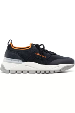 santoni Contrasting-trim low-top sneakers