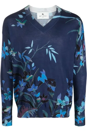 Etro Floral-print V-neck jumper