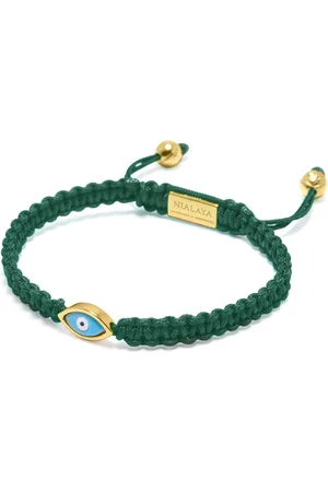 Nialaya Men Bracelets - Enamel evil-eye motif bracelet
