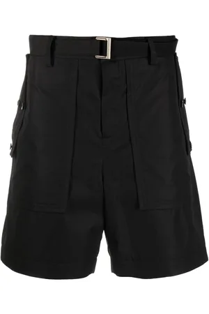 SACAI Drop-crotch cotton shorts