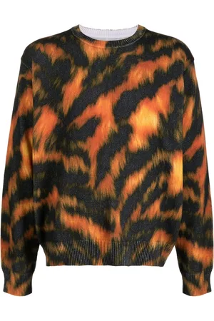 STUSSY Men Sweatshirts - Tiger-print cotton sweatshirt