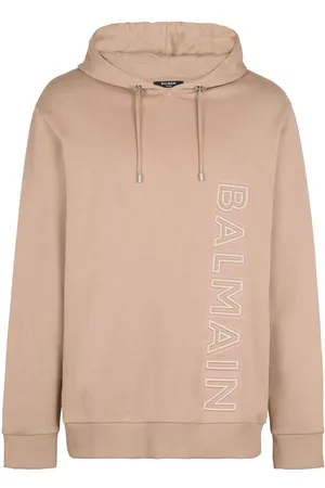Balmain Logo-embossed cotton hoodie