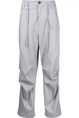 SONGZIO Ruched drawstring straight-leg trousers
