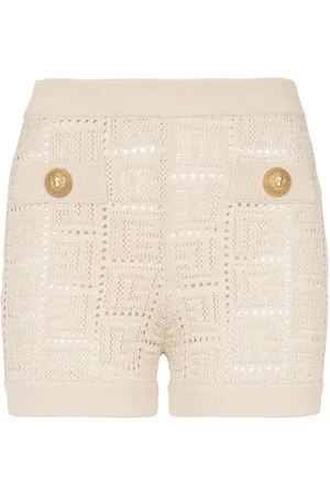 Balmain Monogram mesh knitted shorts
