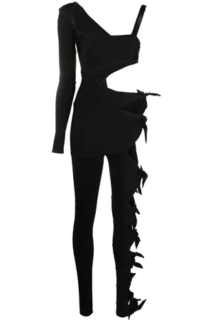 Roberto Cavalli Knot-detail single-sleeve jumpsuit