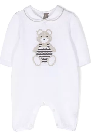 LITTLE BEAR Teddy bear-motif cotton romper